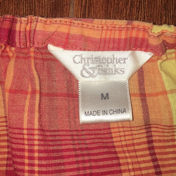 CHRISTOPHER & BANKS Plaid Peasant SHORT SLEEVE S - Picture 6 of 6